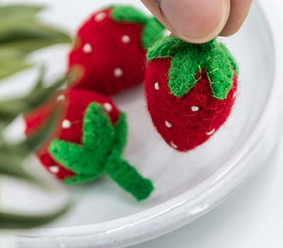 Felt strawberries